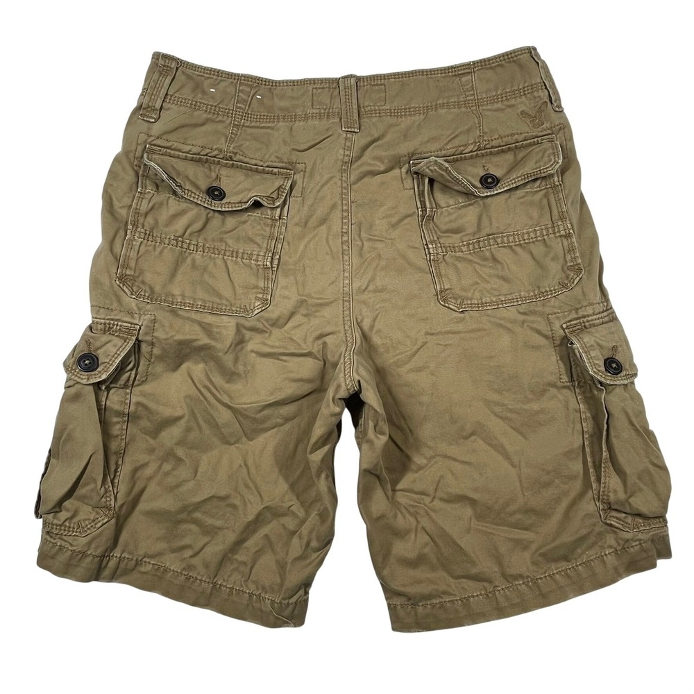 American Eagle Classic Fit Cargo Shorts Mens 32 Khaki Tan Cotton Utility 10" - Picture 3 of 14